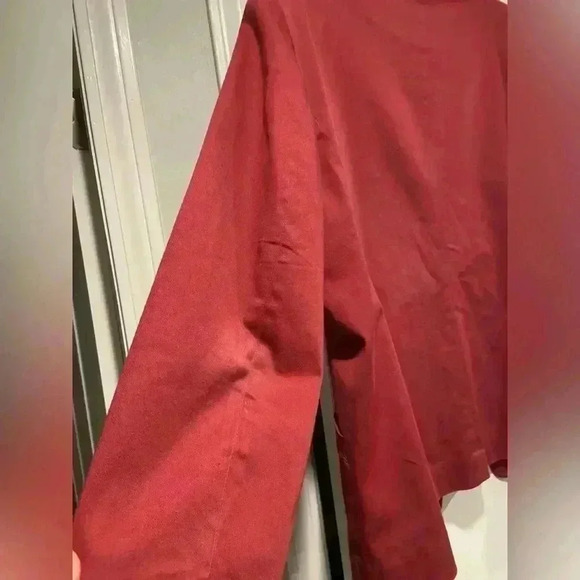 L.L. Bean VTG Y2K Rose Pink Cotton Lined Button Blazer Pea Coat Pockets Size 12 - Picture 10 of 12